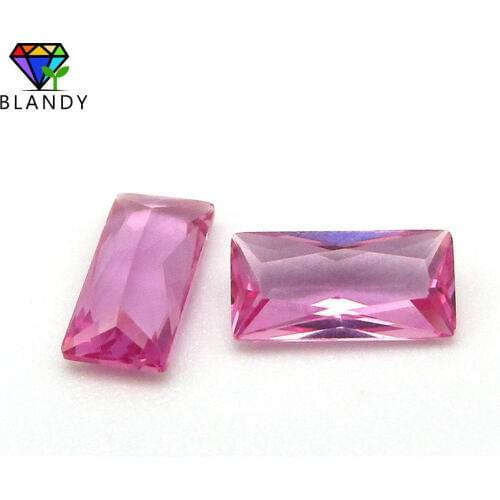 #3 Red Stone 2*4mm-10*12mm Rectangle Cut 5A Quality Light Red Corundum Synthetic Gems For Jewelry