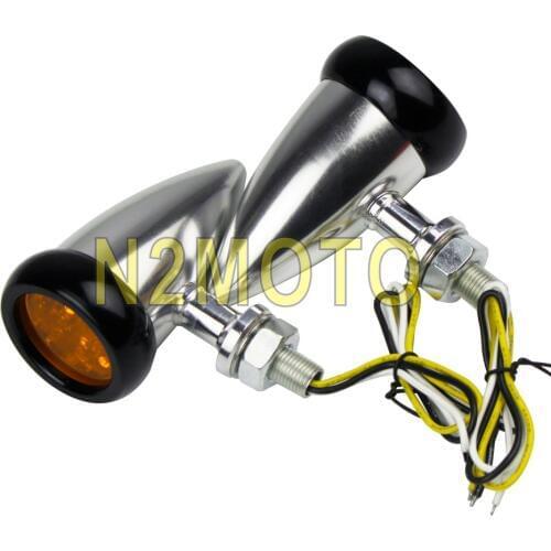 4 Colors CNC Aluminum 10mm Bolt LED Amber Turn Signal Light Cafe Racer Blinker Indicator for Harley Touring Dyna Sportster