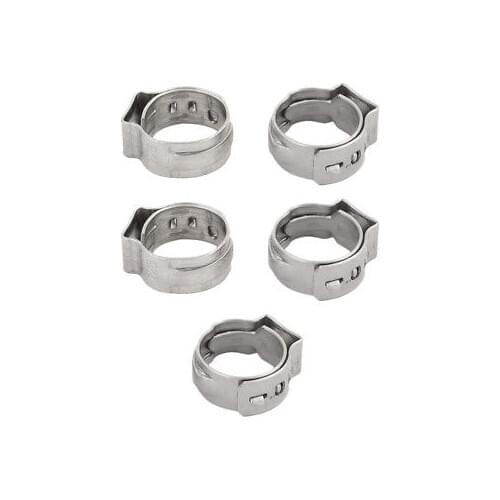 5 Pcs 10.3mm-12.8mm 304 Stainless Steel Adjustable Tube Hose Clamps Silver Tone