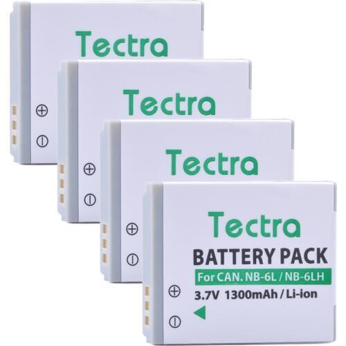 Tectra 4pcs NB-6L NB 6L Camera battery for Canon Power-shot Camera SX520 HS SX530 SX600 SX610 SX700 SX710 IXUS 85 95 200 210 105
