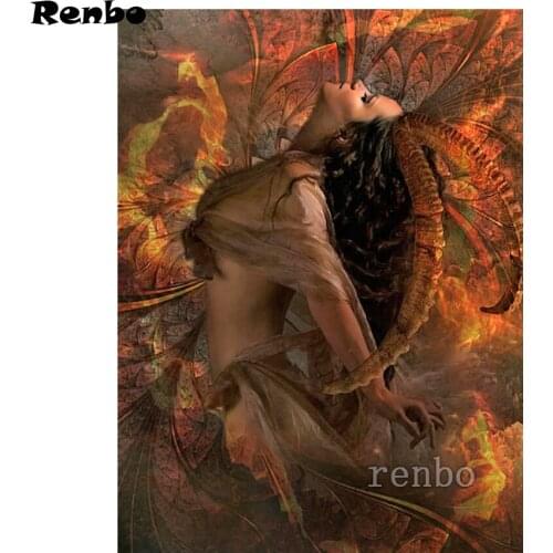 Woman Leaf Fantasy Art 5D Diy Diamond Painting Crystal Needlework Kits For Embroidery Cross Stitch Diy Diamond Mosaic Home Decor