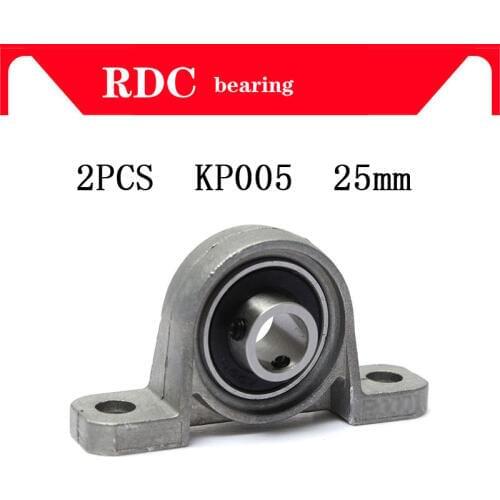 Free Shipping 2PCS KP005 Pillow Block Bearing 25mm High quality Bore Diameter Self Align Mounted Zinc Alloy machine Accessories