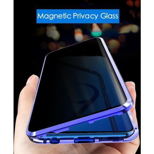 For Samsung Galaxy Note 10 Plus S10 Case Magnetic Privacy Tempered film Magnetic Cover For Samsung S8 S9 Plus Note 8 9 A50 A70