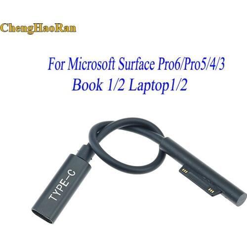 ChengHaoRan 1pcs USB-C Type-C Female to Surface Pro3 Pro4 Pro5 Pro6 Book Pro Charged Power Extending Adapter Cable Converter