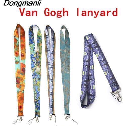 DMLSKY Van Gogh Painting Phone Lanyard Cool Keychains Lanyards for keys ID Badges Neck Straps Gifts M2678