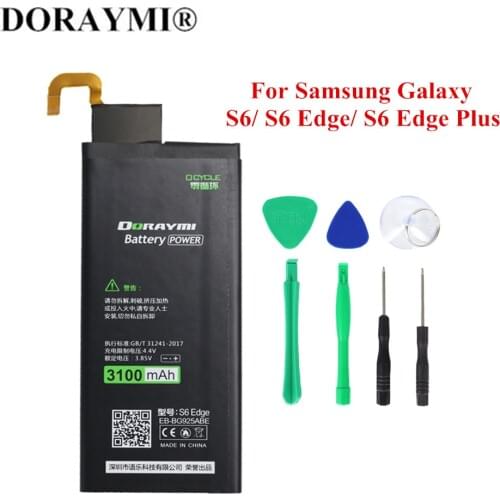 DORAYMI EB-BG920ABE EB-BG928ABE EB-BG925ABE Battery for Samsung GALAXY S6 Edge Plus G9200 G920 G9250 G925F G9280 G928F Bateria