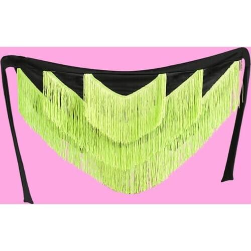 2019 New Girls Adult Elegant Belly Tango Latin Dance Belt Butt Tassel Design New Latin Hips Apron Latin Ballroom Costume 5colors