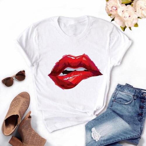 Women Lips T-shirt Clothes Girl Mouse T Shirt Kawaii Clothes Harajuku Tops Summer Graphic Tees Grunge Aesthetic Vintage E Girl