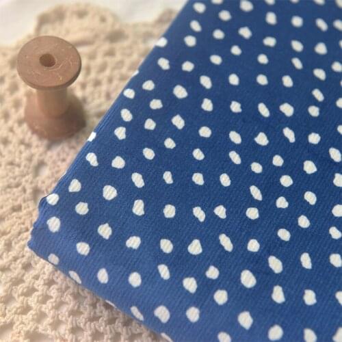 Polka Dot Cotton Corduroy Fabric Royal Blue Cotton Cloth For Fashion Jacket Dress Clothing Material