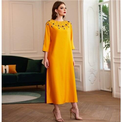 Eid Mubarak Robe Satin Muslim Abaya Dubai Turkey Hijab Dress Femme Islam Musulman De Mode Dresses For Women Plus Size Clothing