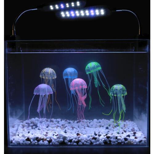 Artificial Jellyfish Aquarium Fish Tank Accessories Simulated Fluorescent Vivid Jellyfish Tank Decoration
