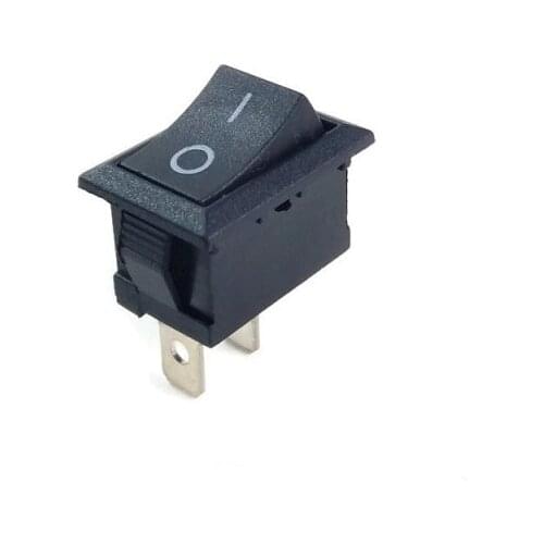 KCD1-101 ON-OFF ROCKER SWITCH BLACK 250VAC/6AMP. 19X13MM