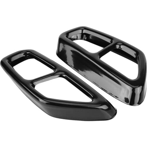 2 Pcs Car Stainless Steel Black Exhaust Tailpipe Cover Trim For BMW 5 Series G30 2017-2018 High Temperature Resistance Anti-Rust