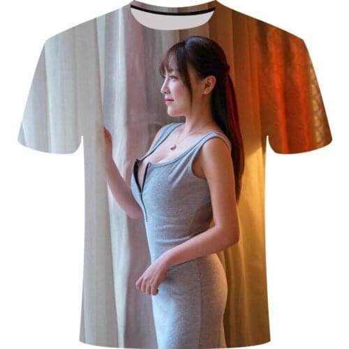 2021 Mens Beauty 3D Digital Printing Short-Sleeved T-shirt