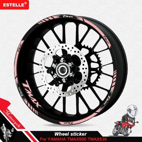 Motorcycle Outer rim stickers wheels film border reflective decals tire For YAMAHA TMAX TMAX500 TMAX530 500 530 15