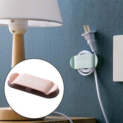 Desk Cable Clips Cord Lead Organiser USB Charger Plug Holder Self-Adhesive