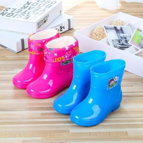 Rainy day shoes cartoon net red childrens shoes new boys' and girls' Plush rain shoes in spring and summer of 2021