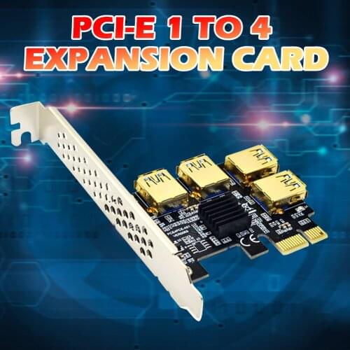 PCI-E to PCIe Adapter PCI-Express 1x to 16x Mining Riser Card 1 to 4 USB 3.0 Multiplier Card Converter For Bitcoin Mining Miner