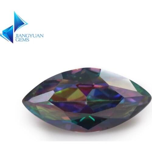Size 3x6mm~10x20mm Plating Mix Color Multicolor Cubic Zirconia Marquise Cut Loose CZ Stone Synthetic Gems