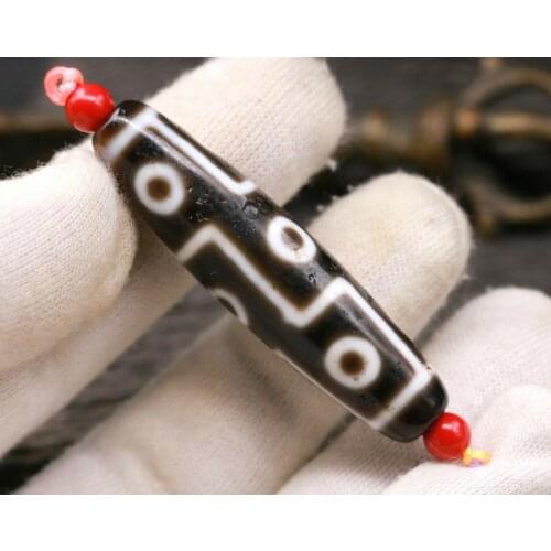 Rare Magical Powerful Tibetan 9 eye dZi Bead Amulet 56*14MM Amulet Amulet Amulet Talisman LKbrother