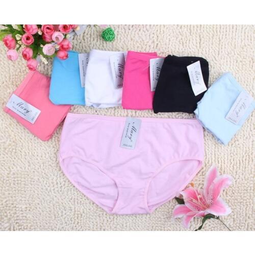 Sexy inner wear womens panties 100%cotton briefs Large size multicolors 10pcs/lot