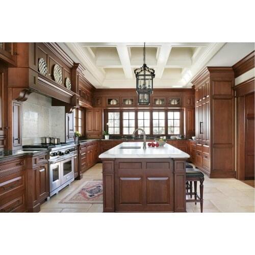 2020 traditional solid wood kitchen furnitures solid timber kitchen cabinets tk202