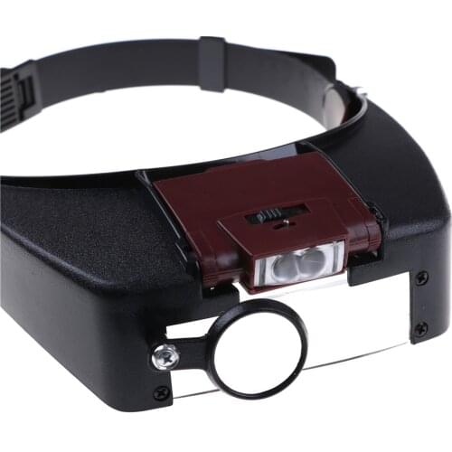 10 X Magnifier Head Magnifying Glass Lens Loupe with LED Light for Handcraft / Repairing2LED Light Headset top quality new