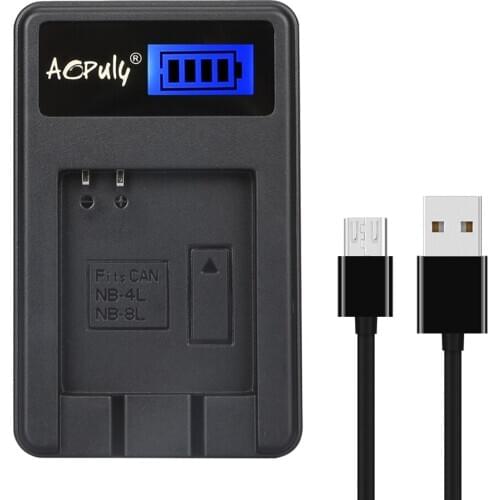 AOPULY NB-4L NB 4L NB4L LCD USB Camera battery Charger for Canon IXUS 50 55 60 65 80 75 100 I20 110 115 120 130 IS 117 220 225
