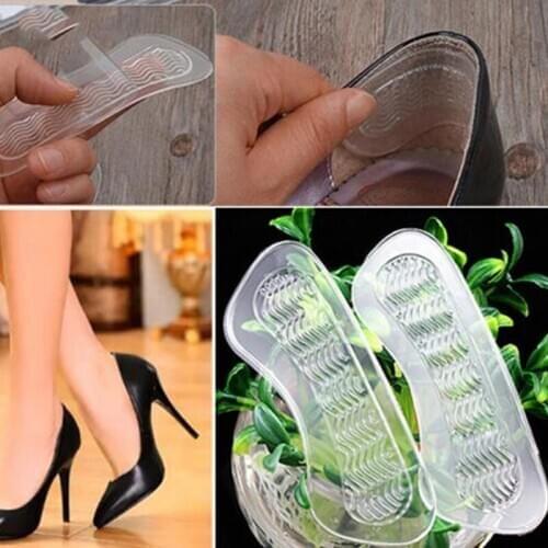 1Pair Rearfoot Invisible Silicone Anti-Slip High Heel Cushions Heel Back Liner Shoes Silicone Insoles Shoe Cushion