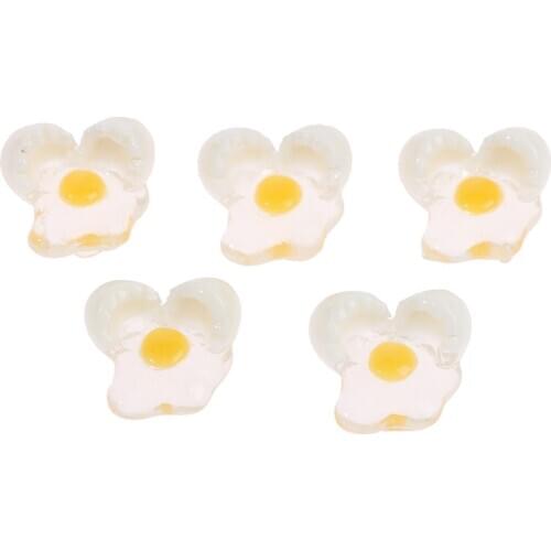 5pcs/lot 1:12 Scale Dollhouse Miniature Mini Broken Egg Model DIY Kitchen Egg Food Diy Resin Toys Accessories