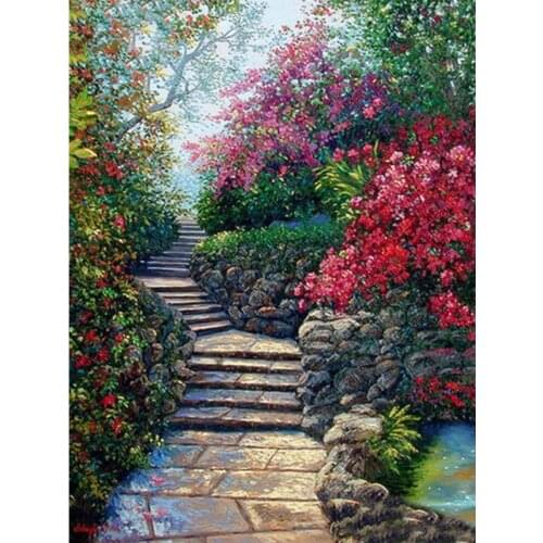 5d Diamond Painting Road Landscape Full Drill round Diamond Embroidery Flowers Home Decoration art Wall Stickers Holiday gift