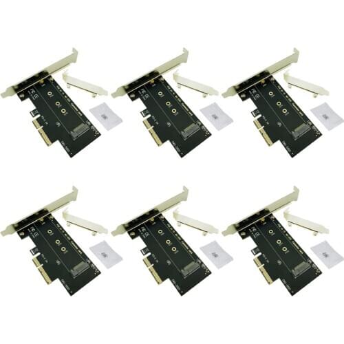 6PCS M.2 Adapter NVME SSD M2 PCIE Card PCIE to M2 Adapter Support PCI Express 3.0 x4 2230 2242 2260 2280 Size M.2 SSD Riser Card