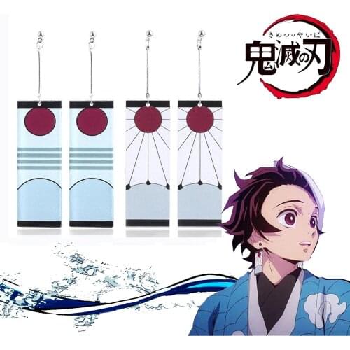 Anime Acrylic Earrings Demon Slayer Kimetsu no Yaiba Blade of Ghost Vintage Earrings For Women Girl Cosplay Jewelry Gift
