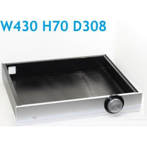 Size W430 H70 D308 All Aluminum Power Amplifier Chassis Pass Panel Big Knob DIY Preamplifier Case