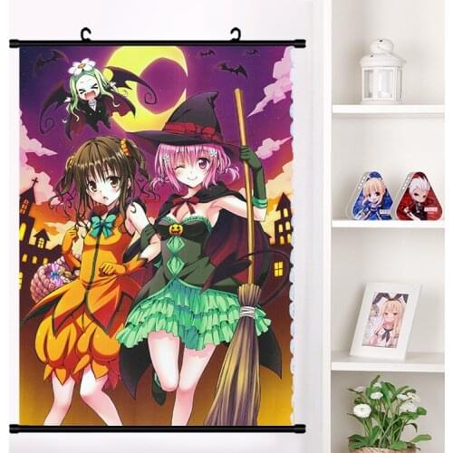 Anime To LOVE Ru Eve Yuuki Mikan Darkness Kotegawa Yui Momo Belia Deviluke Wall Scroll Poster Wall Hanging Poster Home Decor