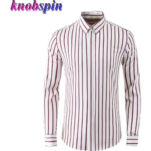 Brand Classic Stripe Male Shirts Luxury Long Sleeve Casual Mens Dress Shirts Fashion Slim Fit Party Man Shirts Plus Size M-4XL