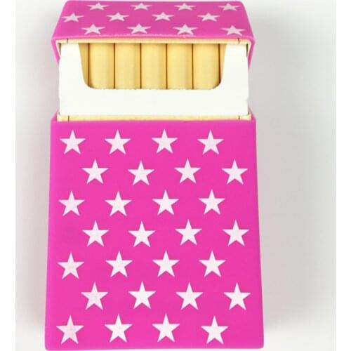 Wholesale Pink Star Cigarette Case Cover Man/Lady Cigarette Case Smoking Accessories Silicone Cigarette Box Soft Cigarete Holder