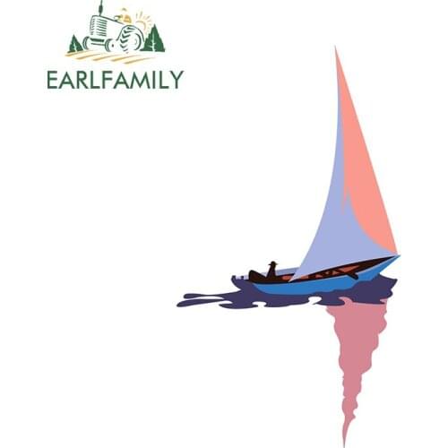 EARLFAMILY 13cm x 7.4cm for Sailboat Graffiti Decal Bumper Funny Car Stickers Waterproof Scratch-Proof Surfboard Suitcase Decor