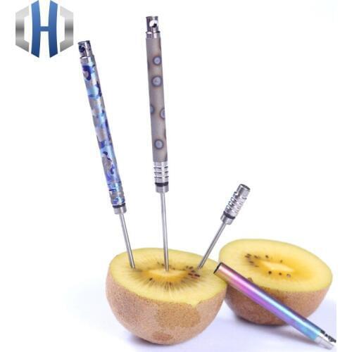 EDC Titanium Alloy Defense Toothpick Bucket Toothpick Jar Fruit Sign Girl Defense Tool