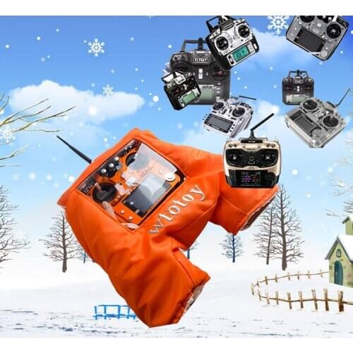 FPV RC AT10II AT9S Remote Control Warm Gloves Outfield Warm Cover Transmitter Shield Hand Protector Winter Outdoor Drone FPV