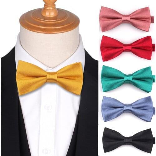 Solid Bow Tie For Men New Cotton Satin Bowtie Tuxedo Adjustable Bow ties For Wedding Party Boys Girls Bow ties Butterfly Cravat