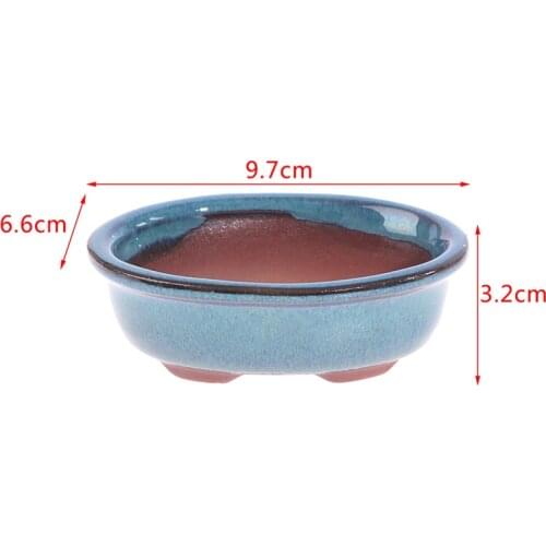 1PC 9.7*6.6*3.2cm New Bonsai Bonsai Pots Pots Breathable Stoneware With Holes