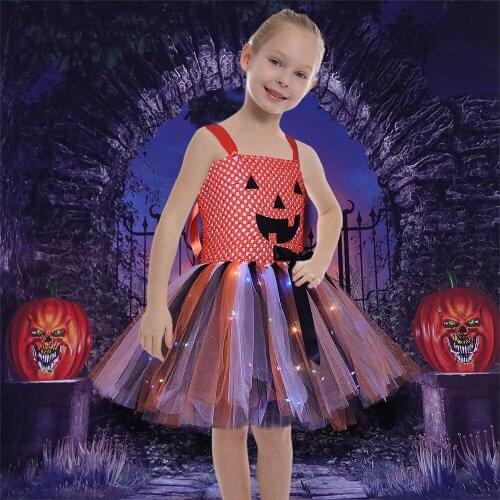 Carnival Purim Party Dresses LED Light Up Girls Tutu Dress Kids Clothes Girl Pumpkin Halloween Costume Tutu Baby Girls Led Tutus