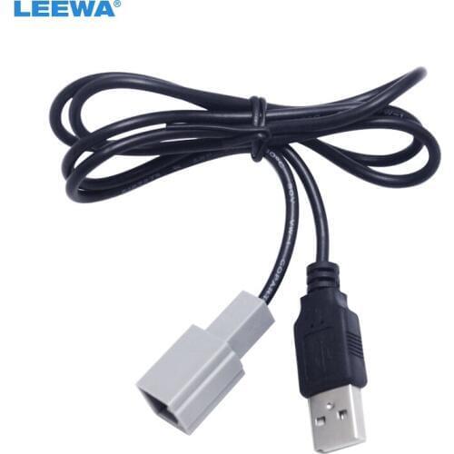 LEEWA 10pcs Car Audio Parts Female USB Cable Adapter For LEXUS Toyota Camry Reiz RAV4 Mazda CX5 Plug #CA5106