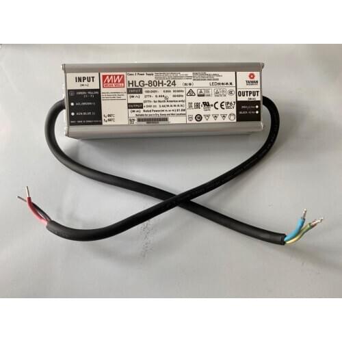 MeanwellHLG-80H-24 81.6W 24V 3.4Awaterproof power supply current adjustable LED driver for street light lighting