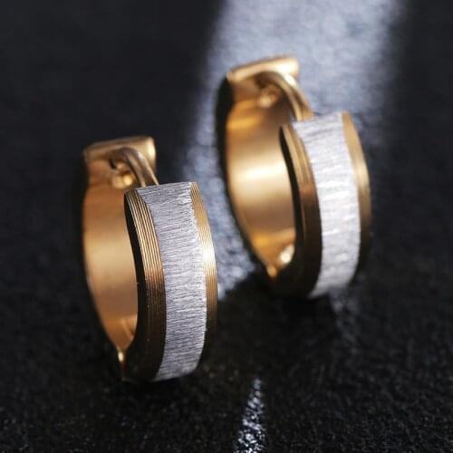 Fashion stainless steel earrings For Unisex Gold/Silver Brincos Trendy Cubic Zirconia Stud Earrings Fashion Jewelry Girl 2019