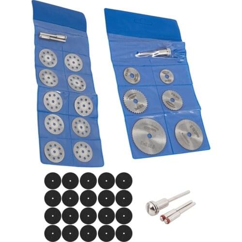 36PCS Rotary Cutting Wheels Tool Kit, Mini Diamond Cutting Wheel and HSS Circular Saw Blades and Resin Metal Cutting Wheels Tool