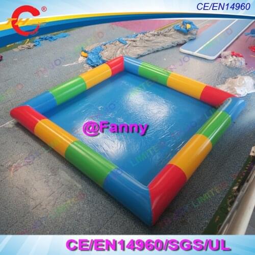 Rainbow color inflatable pvc water ball pool commercial grade giant outdoor inflatable swimming pool for kids play,free air ship