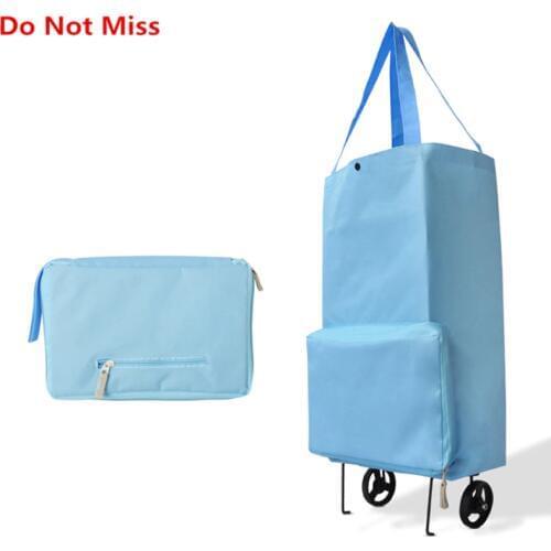 New Folding Portable Shopping Bag Shopping Buy Food Trolley Bag on Wheels Bag on Wheels Buy Vegetables Shopping Organizer Bag