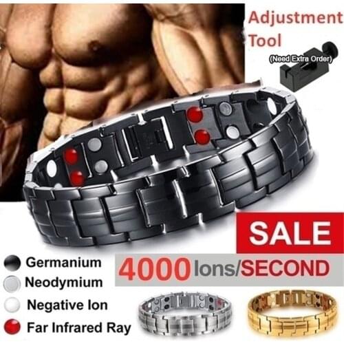 New 2020 Mens Bracelets Magnetic Bracelet with Hook Buckle Clasp Therapy Bangles Man Health Care Jewelry Lady Bracelets